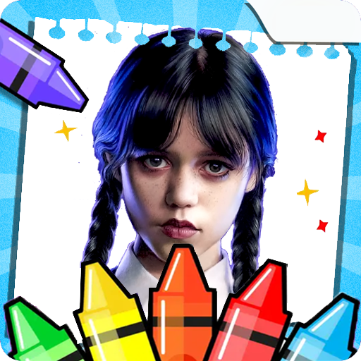 Wednesday Addams Coloring Book Logo