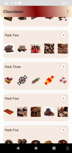 Android application Chocolate stickers screenshort