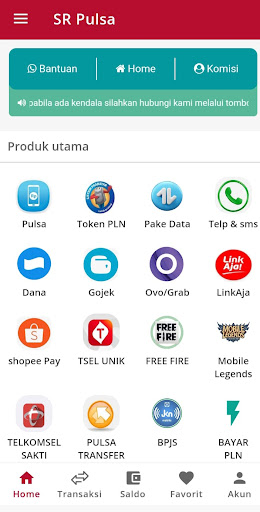 Android application SR Pulsa screenshort