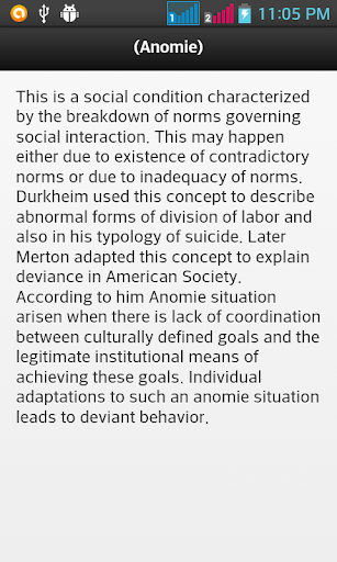 sociology Terms Dictionary Screen 3