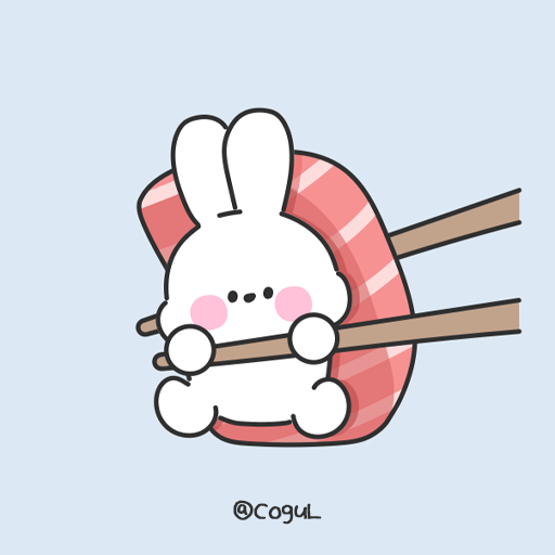 카카오톡 테마 - 참치초밥 바니_블루_라인 logo