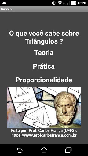Android application Semelhança de triângulos screenshort