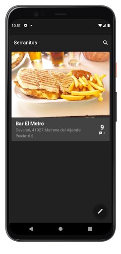 Android application SerraniTOP screenshort