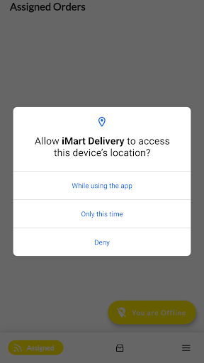 Android application iMart Delivery screenshort