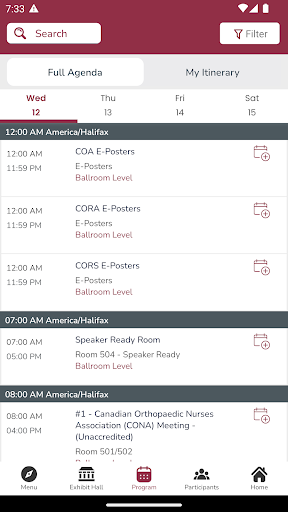 COA Events Screen 3