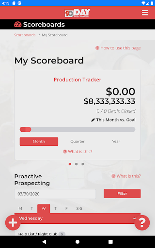 90-Day Sales Screen 2