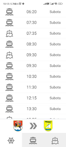 Android application Ferry Schedule screenshort