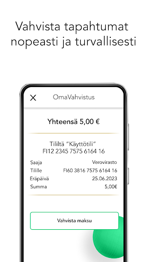 OmaVahvistus -sovellus Screen 3