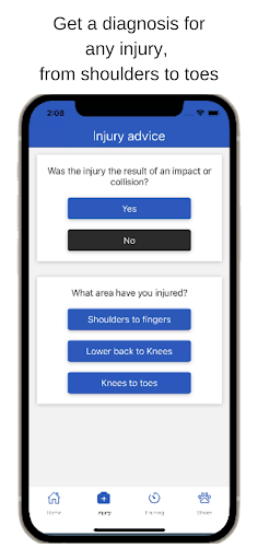 Injury diagnosis & recovery Screen 3