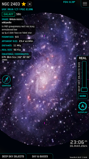 Android application Cosmic Deepsky screenshort