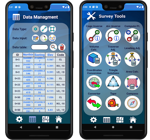 Android application SurveyingX Lite screenshort