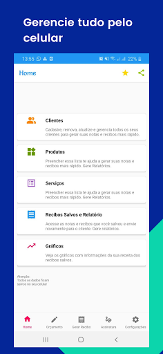 Android application Recibo e Nota de Pagamento screenshort