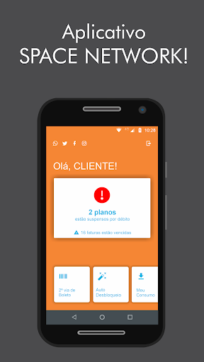 Android application Cliente Space screenshort