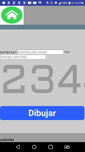 Android application dibujar números screenshort