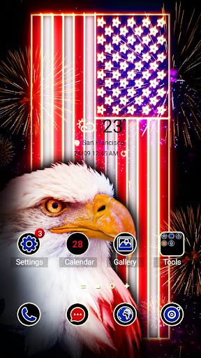 Android application Neon America Eagle - Wallpaper screenshort