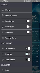 Weather app Tangkapan layar