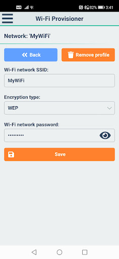 WiFi Provisioner Screen 2