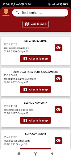 Android application Burkinavocat screenshort