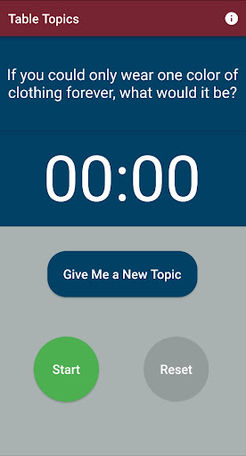 Android application Table Topics (Toastmasters) screenshort