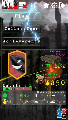 Android application WWII Power Quiz screenshort