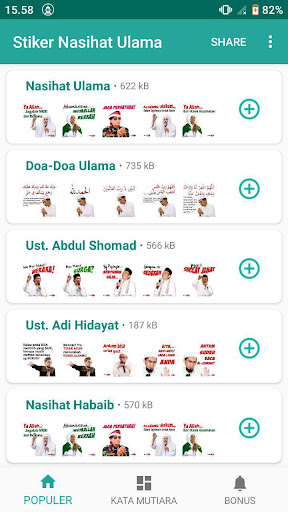 Android application Stiker WA Nasihat Ulama screenshort