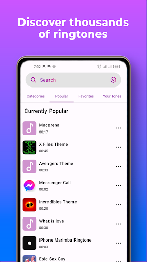 Android application Tonefy - Ringtones for Android screenshort
