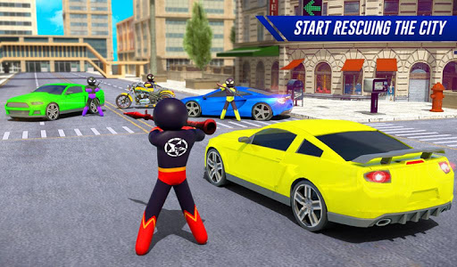 Stickman Moto Bike Hero: Crime City Superhero Game 5 Screenshots 11