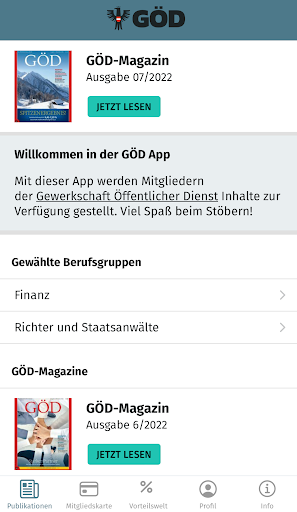 Android application GÖD App screenshort