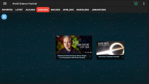 Screenshot of World Science Festival TV