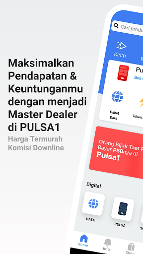 Android application Pulsa1 : Data PLN EMoney Murah screenshort