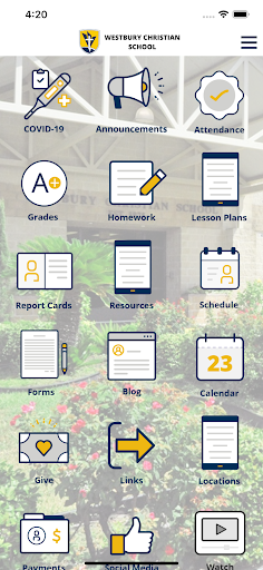 Android application Westbury Christian School screenshort