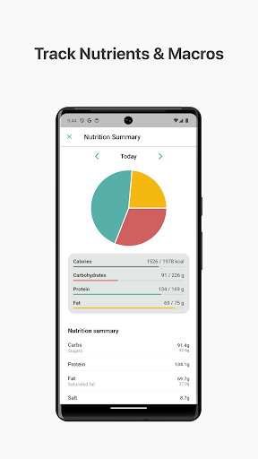 Screenshot of Calorie Carb & Protein Tracker
