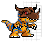 Color by number - Digimon monsters coloring sheets icon