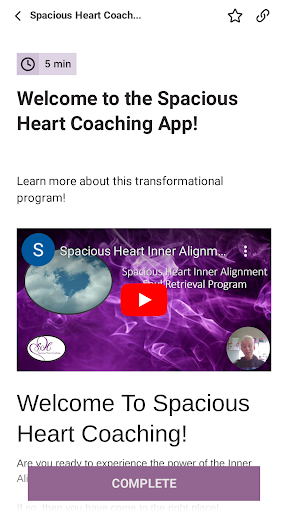 Spacious Heart Coaching Screen 2