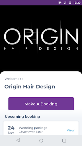 Android application Origin Hair Design screenshort