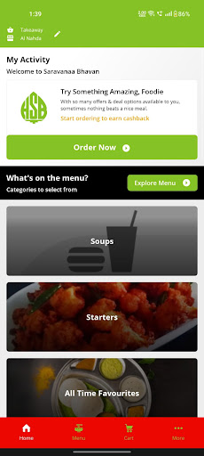 Android application Saravana Bhavan screenshort