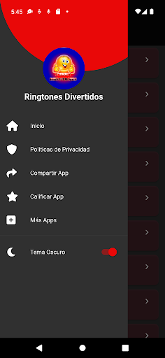 Android application funny ringtones screenshort