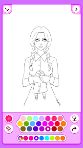 Addams Wednesday Coloring page