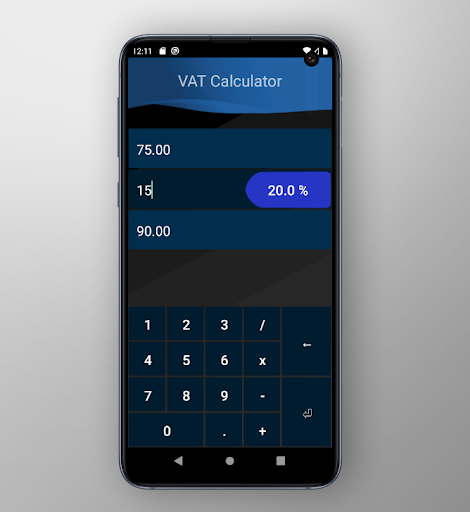 Android application VAT Calculator screenshort