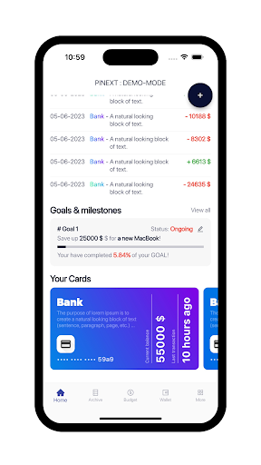 Pinext - Track. Plan. Achieve. Screen 2