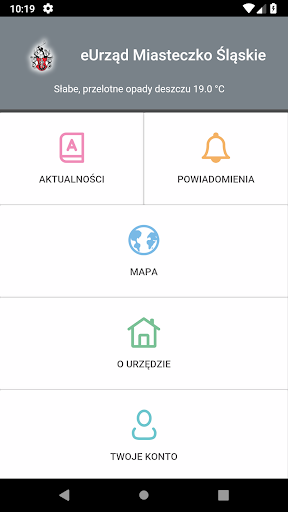 Android application eUrząd Miasteczko Śląskie screenshort