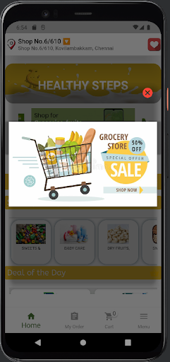 Healthy Steps : Milk & Grocery Screen 2