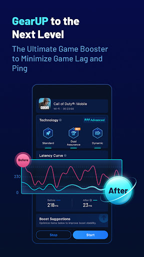 Android application GearUP Game Booster: Lower Lag screenshort