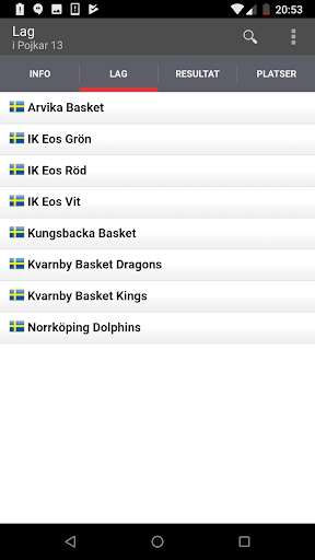 Android application Kungsbacka Basketcup screenshort