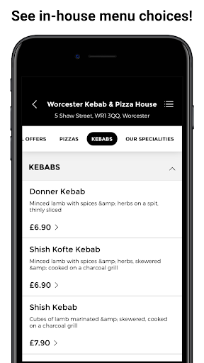 Worcester Kebab House App Screen 2