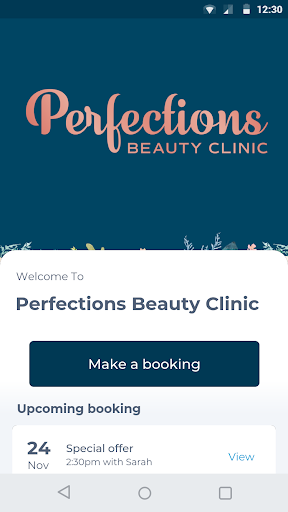 Android application Perfections Beauty Clinic screenshort