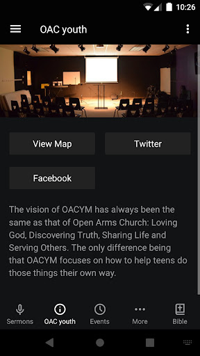 Open Arms Church App Screen 2