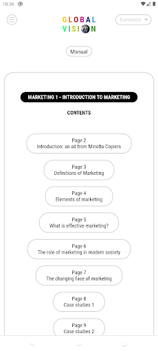 Android application MARKETING 1 INTRODUCTION screenshort