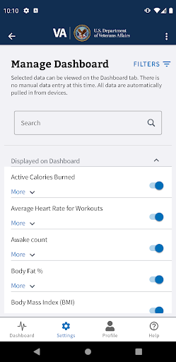 Android application Share My Health Data screenshort