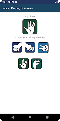Rock, Paper, Scissors Screen 2